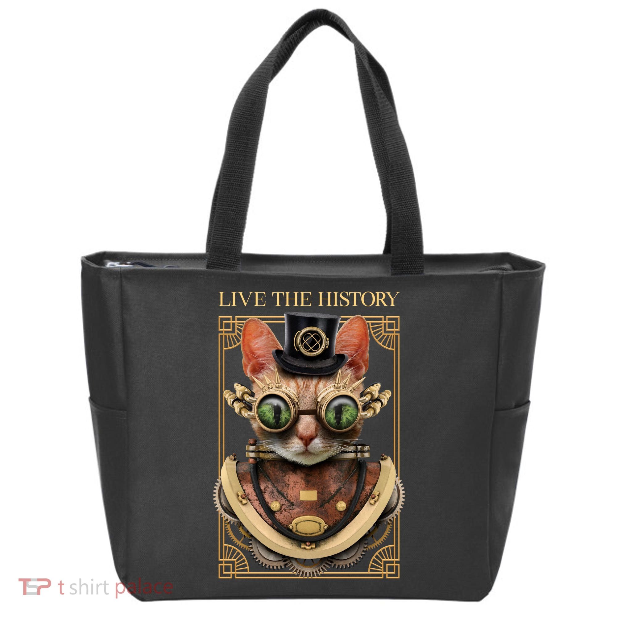 Steampunk Cat Animal Bizarre Tote Bag