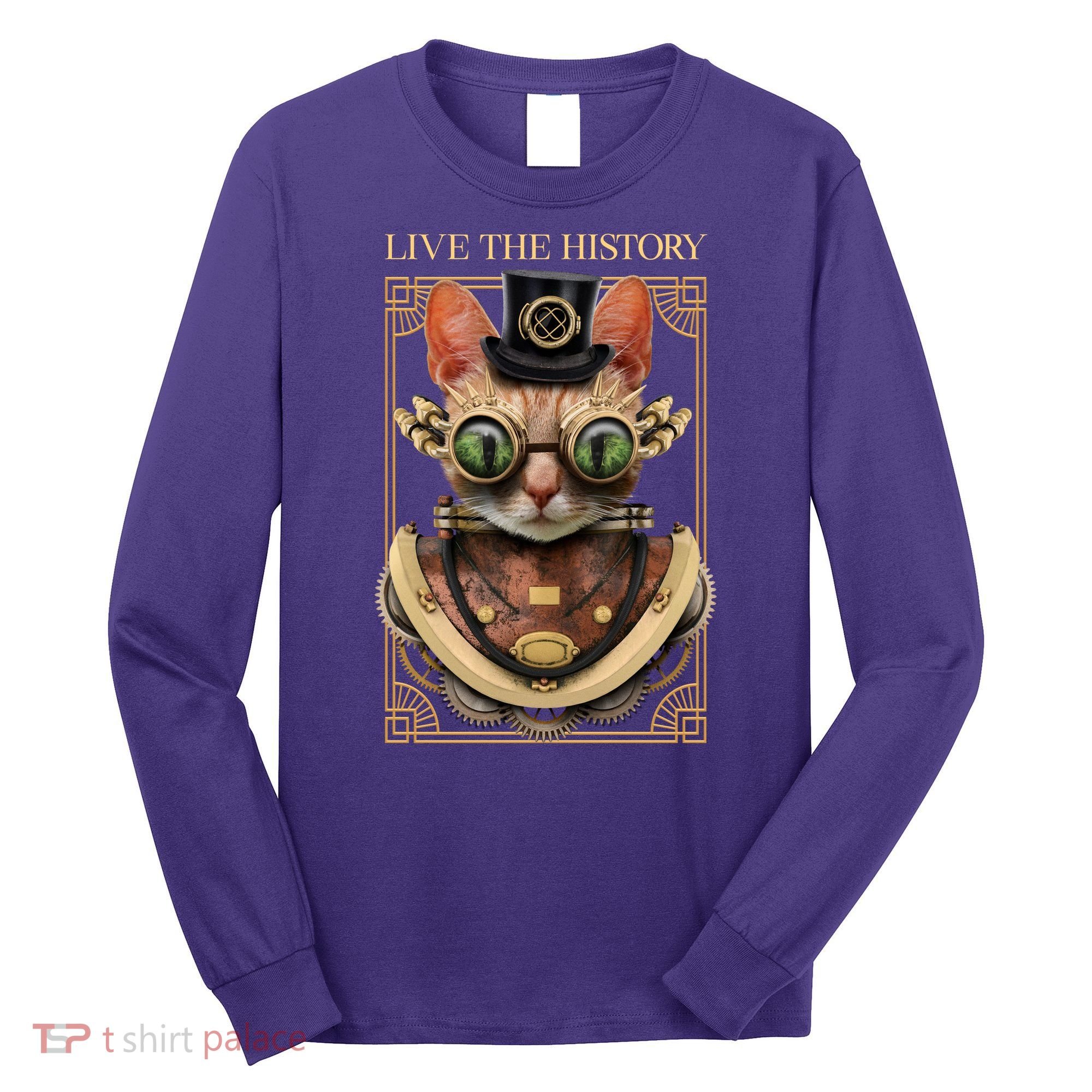 Steampunk Cat Animal Bizarre Long Sleeve Shirt