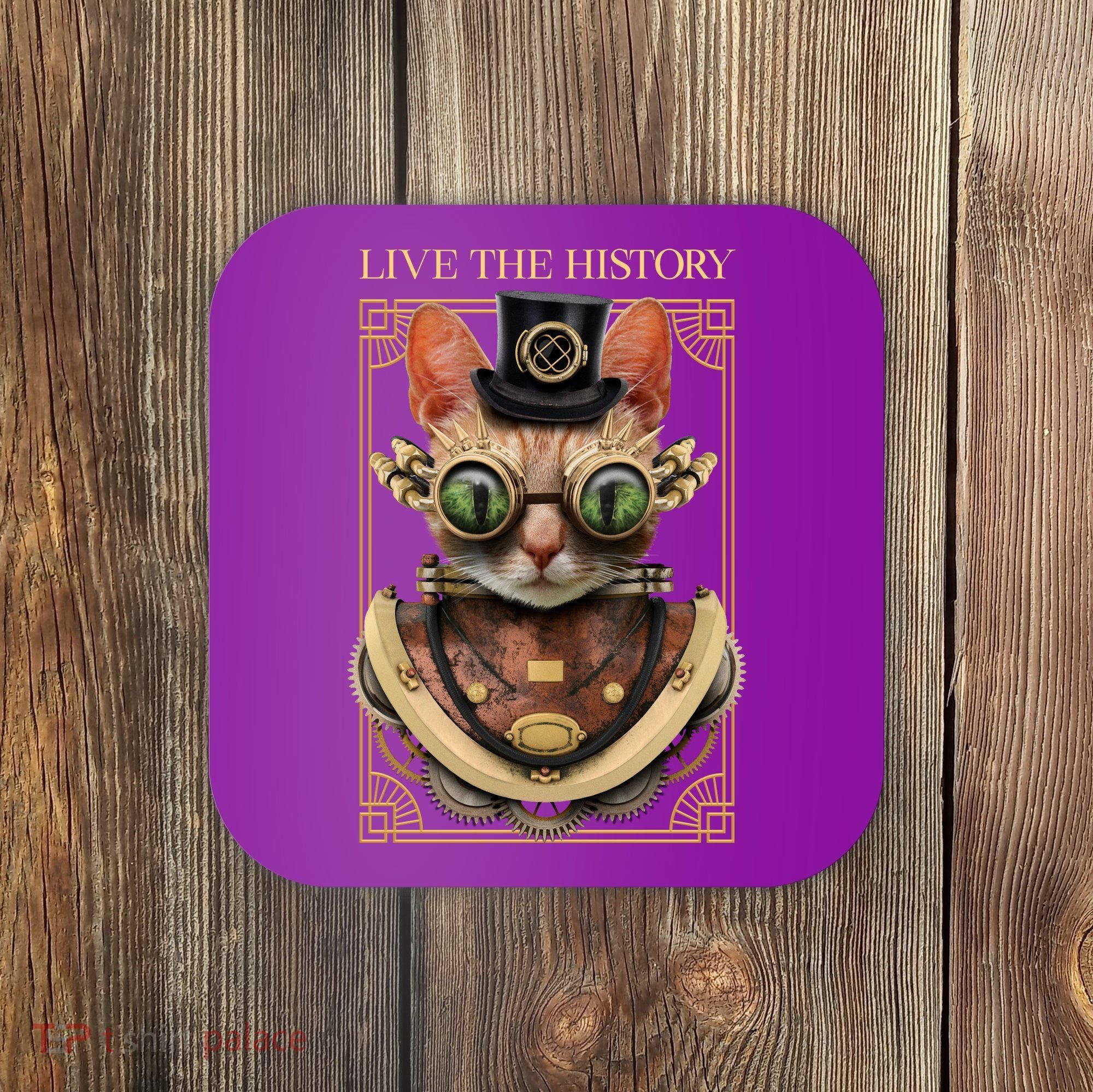 Steampunk Cat Animal Bizarre Coaster