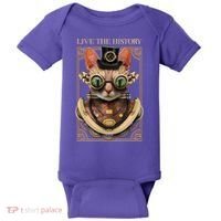 Steampunk Cat Animal Bizarre Baby Bodysuit thumb 0