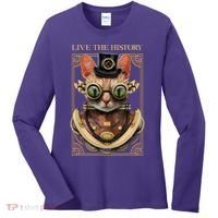 Steampunk Cat Animal Bizarre Women's Long Sleeve Shirt thumb 0