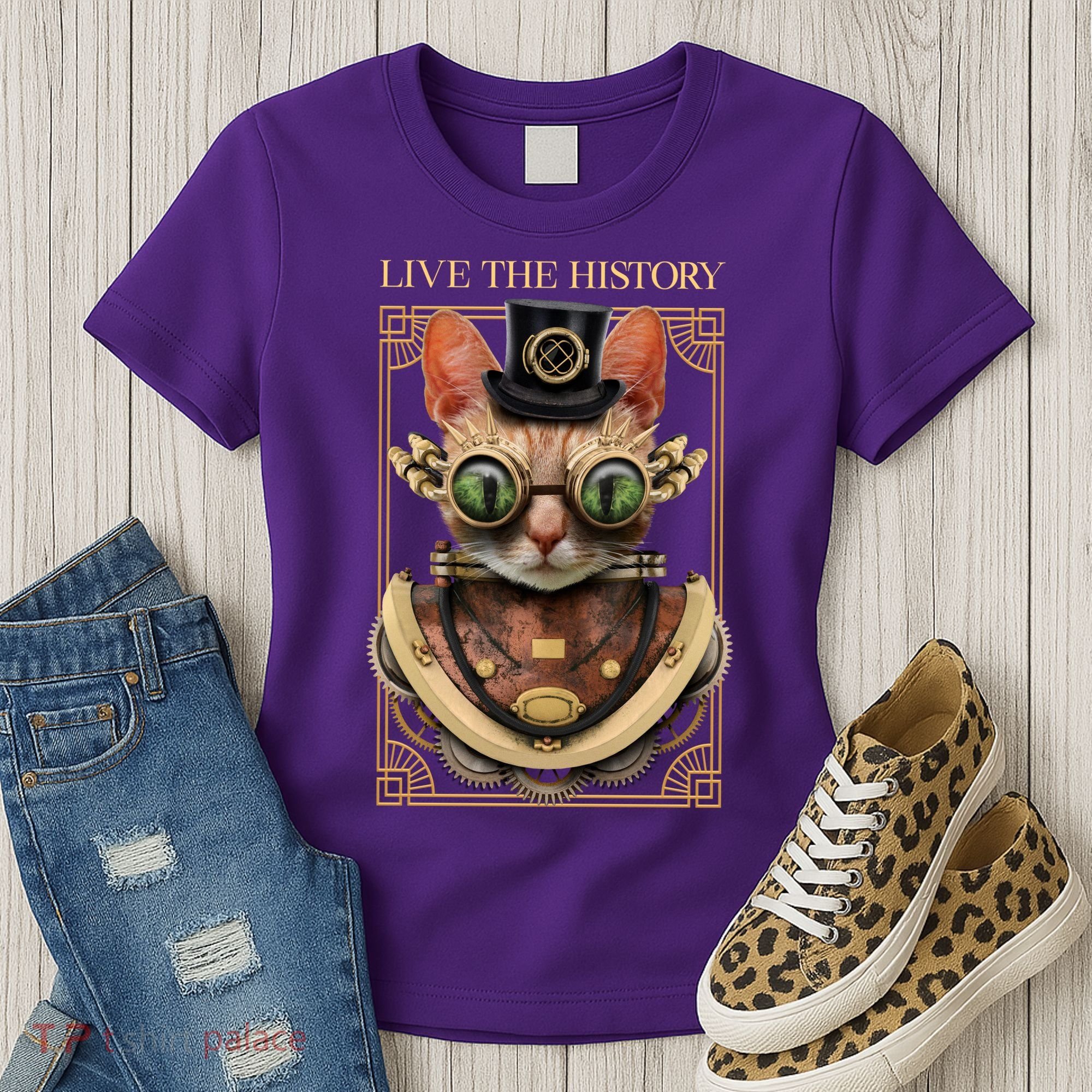 Steampunk Cat Animal Bizarre Women's T-Shirt