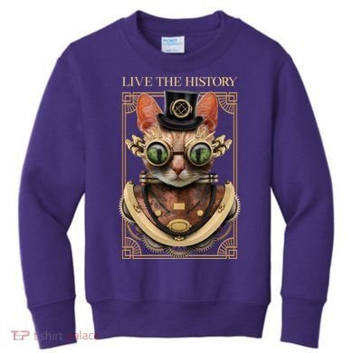Steampunk Cat Animal Bizarre Kids Sweatshirt