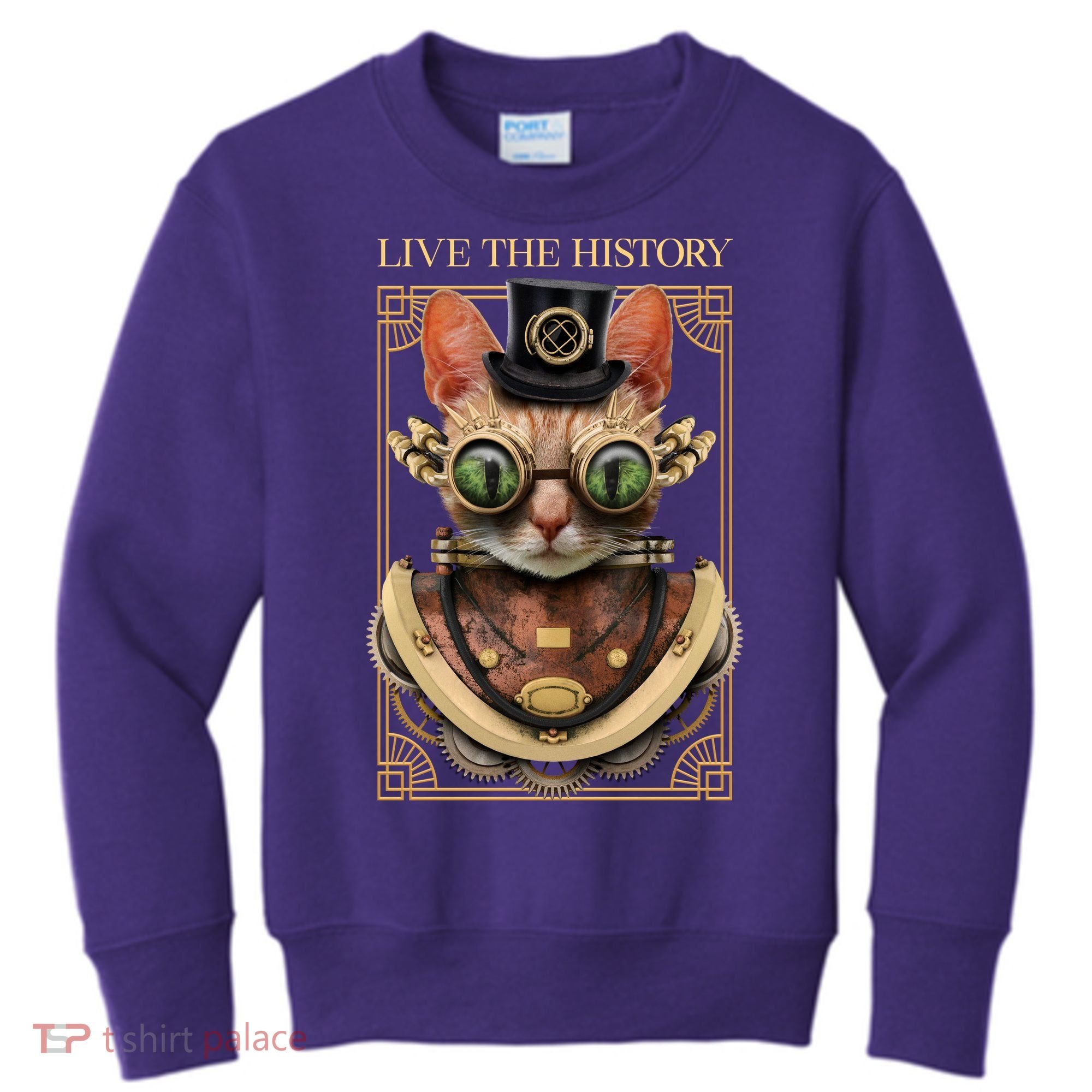 Steampunk Cat Animal Bizarre Kids Sweatshirt