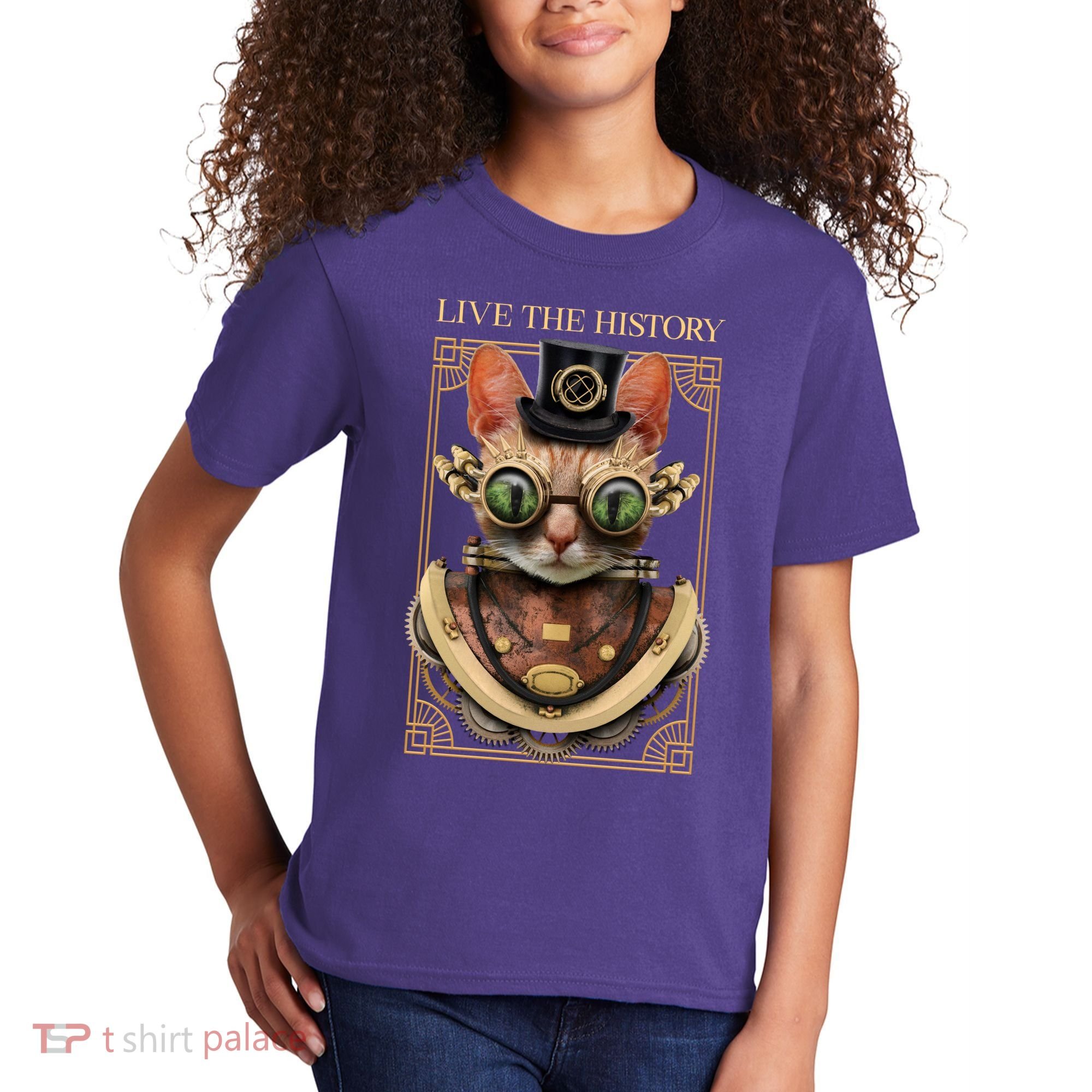 Steampunk Cat Animal Bizarre Kids T-Shirt