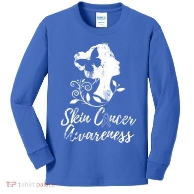 Skin Cancer Awareness Gift Kids Long Sleeve Shirt
