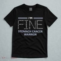 Stomach Cancer Awareness I´M Fine Periwinkle Ribbon Fighter T-Shirt thumb 5