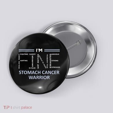 Stomach Cancer Awareness I´M Fine Periwinkle Ribbon Fighter Button