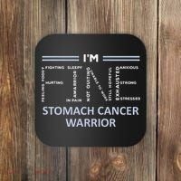 Stomach Cancer Awareness I´M Fine Periwinkle Ribbon Fighter Coaster thumb 0