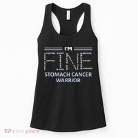 Stomach Cancer Awareness I´M Fine Periwinkle Ribbon Fighter Women's Tank Top thumb 0