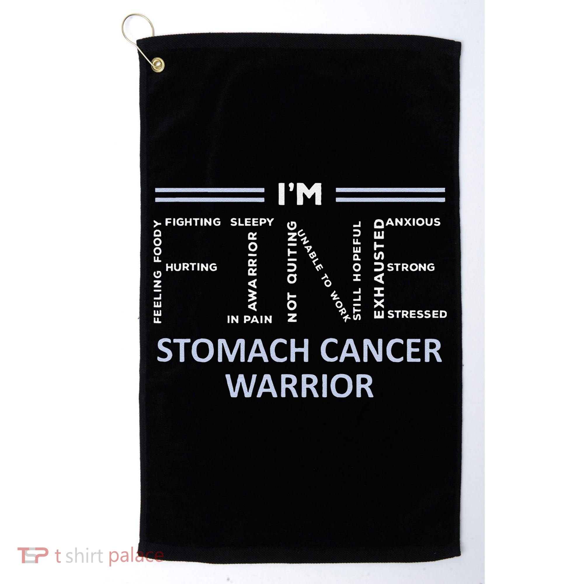 Stomach Cancer Awareness I´M Fine Periwinkle Ribbon Fighter Golf Towel