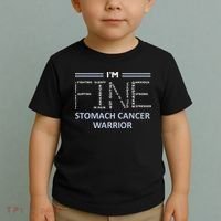 Stomach Cancer Awareness I´M Fine Periwinkle Ribbon Fighter Toddler T-Shirt thumb 2