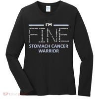 Stomach Cancer Awareness I´M Fine Periwinkle Ribbon Fighter Women's Long Sleeve Shirt thumb 0