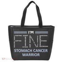 Stomach Cancer Awareness I´M Fine Periwinkle Ribbon Fighter Tote Bag thumb 0