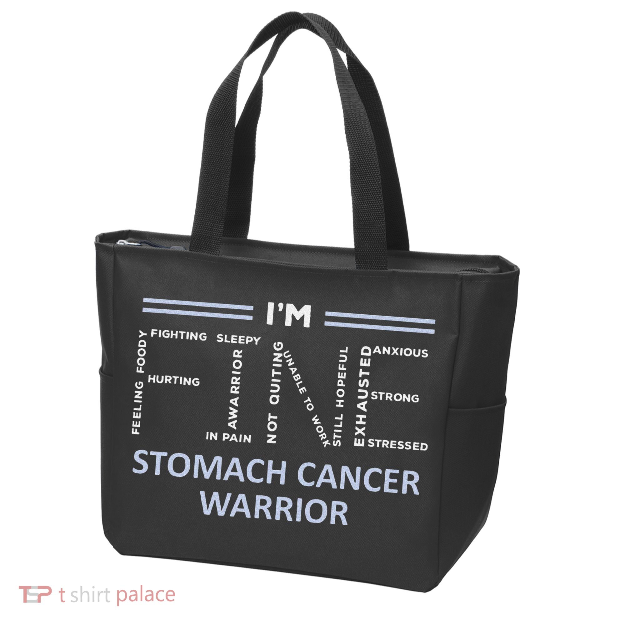 Stomach Cancer Awareness I´M Fine Periwinkle Ribbon Fighter Tote Bag
