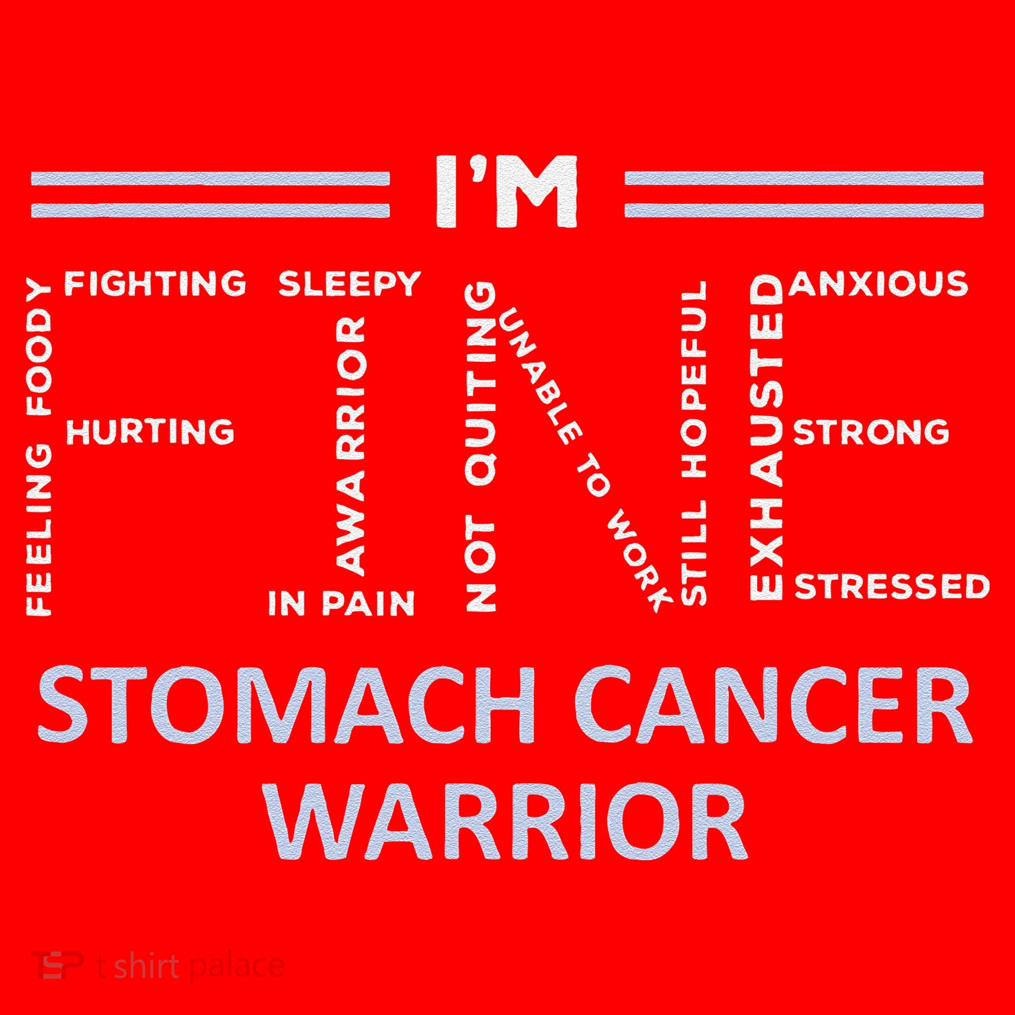 Stomach Cancer Awareness I´M Fine Periwinkle Ribbon Fighter Santa Hat