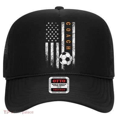 Soccer Coach American Flag Design Soccer Trainer Coaching Hat