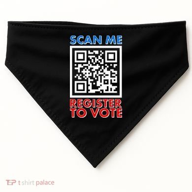 Scan Me QR Code Register To Vote USA-Made Doggie Bandana