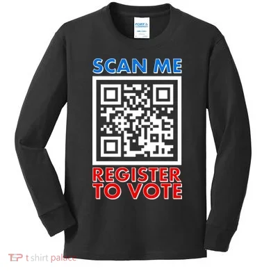 Scan Me QR Code Register To Vote Kids Long Sleeve Shirt