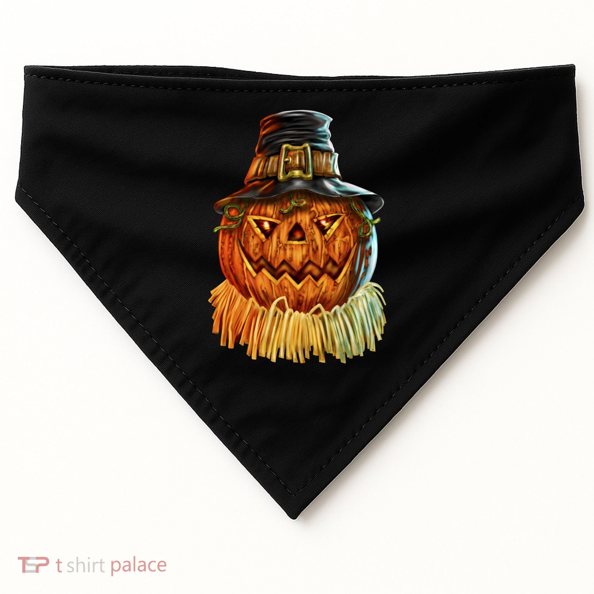 Scarecrow Pumpkin Halloween USA-Made Doggie Bandana