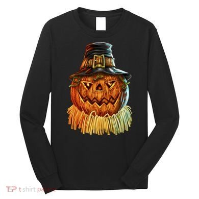 Scarecrow Pumpkin Halloween Long Sleeve Shirt