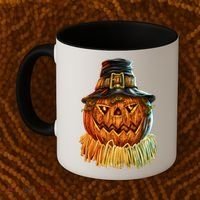 Scarecrow Pumpkin Halloween Coffee Mug thumb 2