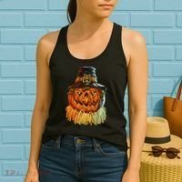 Scarecrow Pumpkin Halloween Women's Tank Top thumb 2