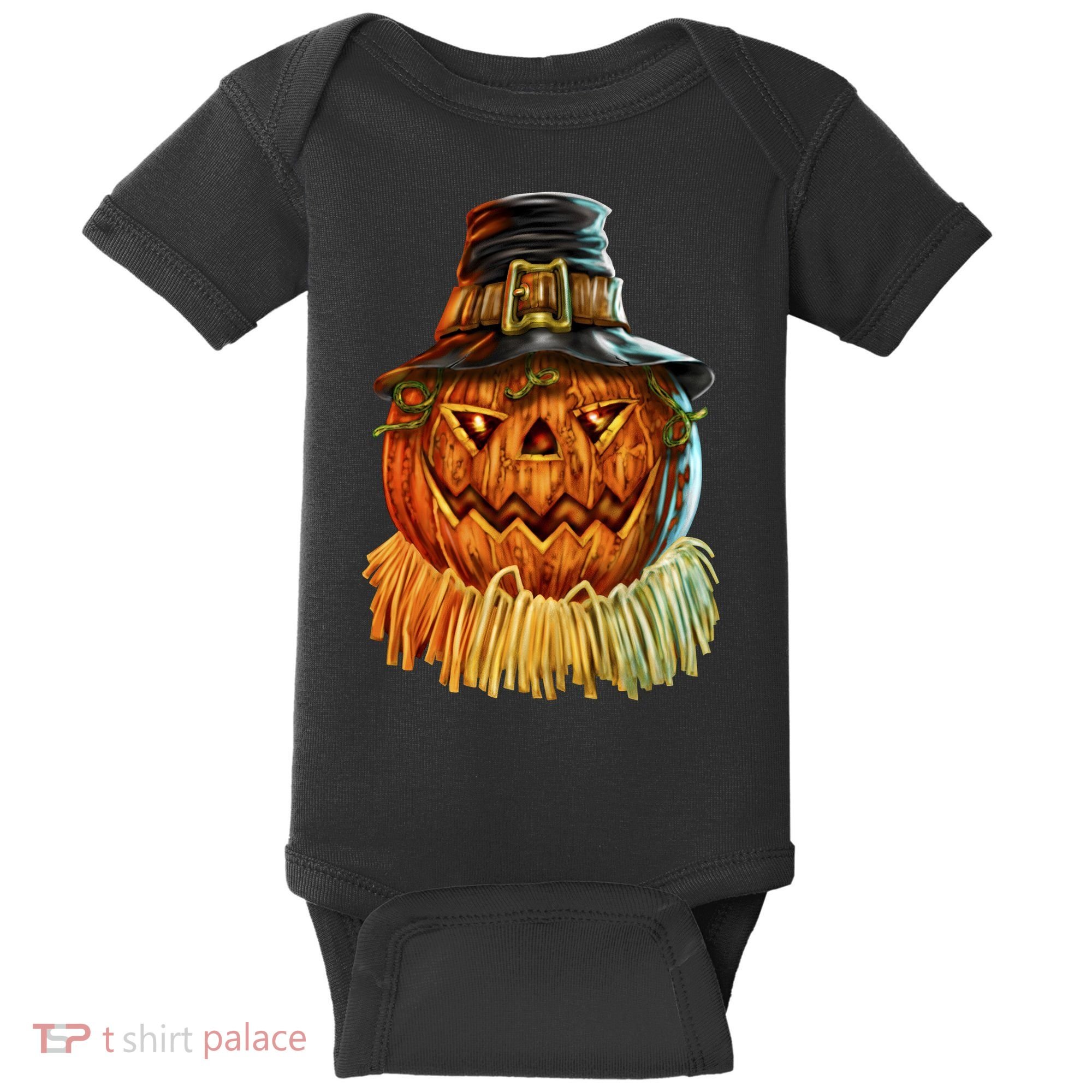 Scarecrow Pumpkin Halloween Baby Bodysuit