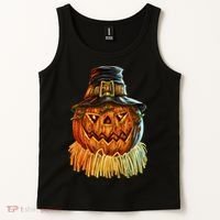 Scarecrow Pumpkin Halloween Tank Top thumb 2