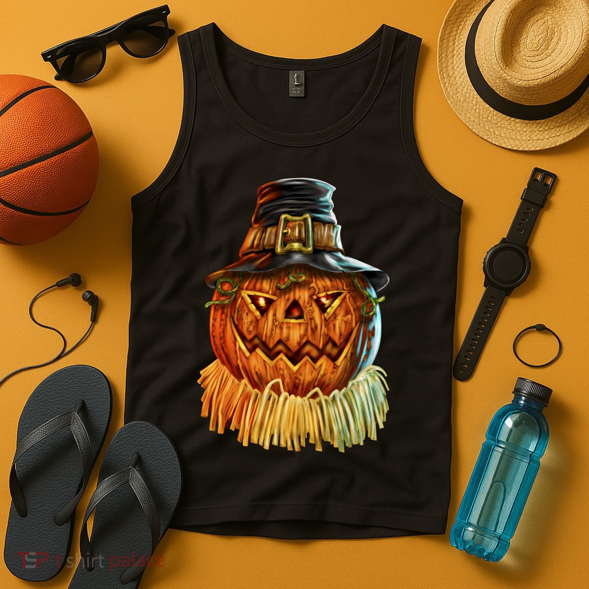 Scarecrow Pumpkin Halloween Tank Top