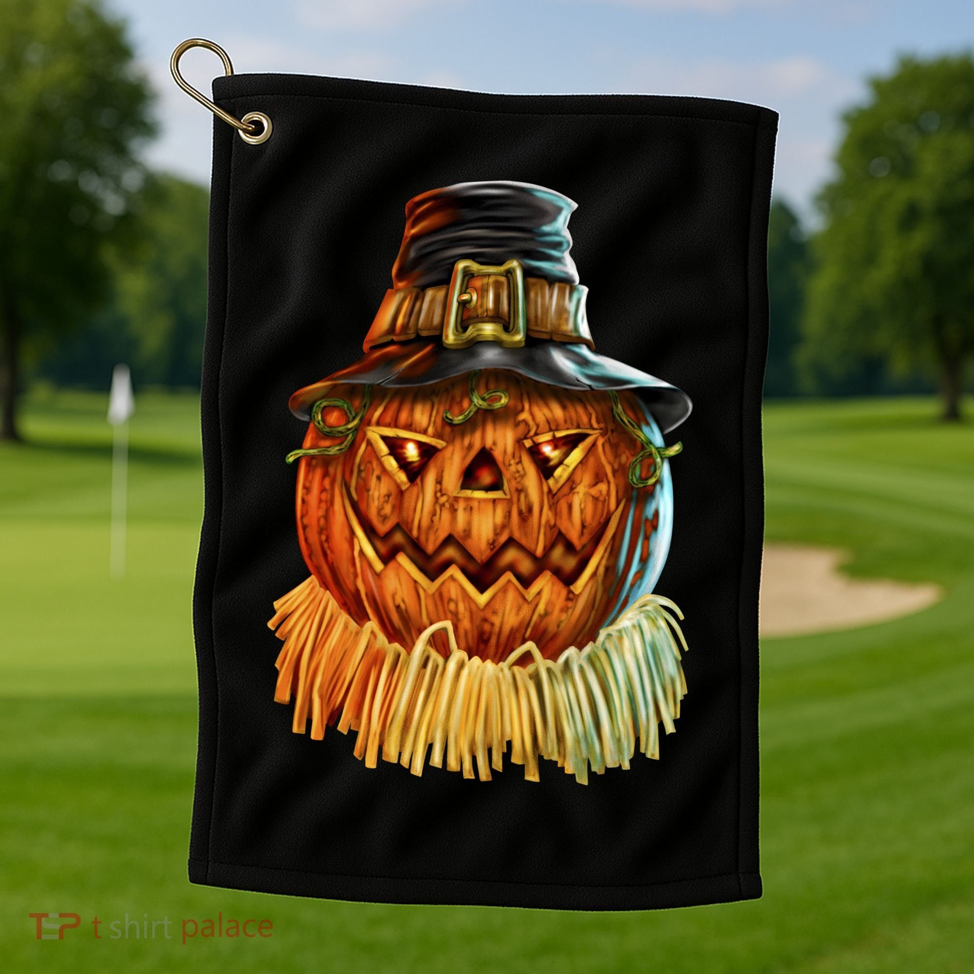 Scarecrow Pumpkin Halloween Golf Towel