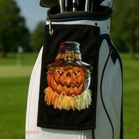 Scarecrow Pumpkin Halloween Golf Towel thumb 2