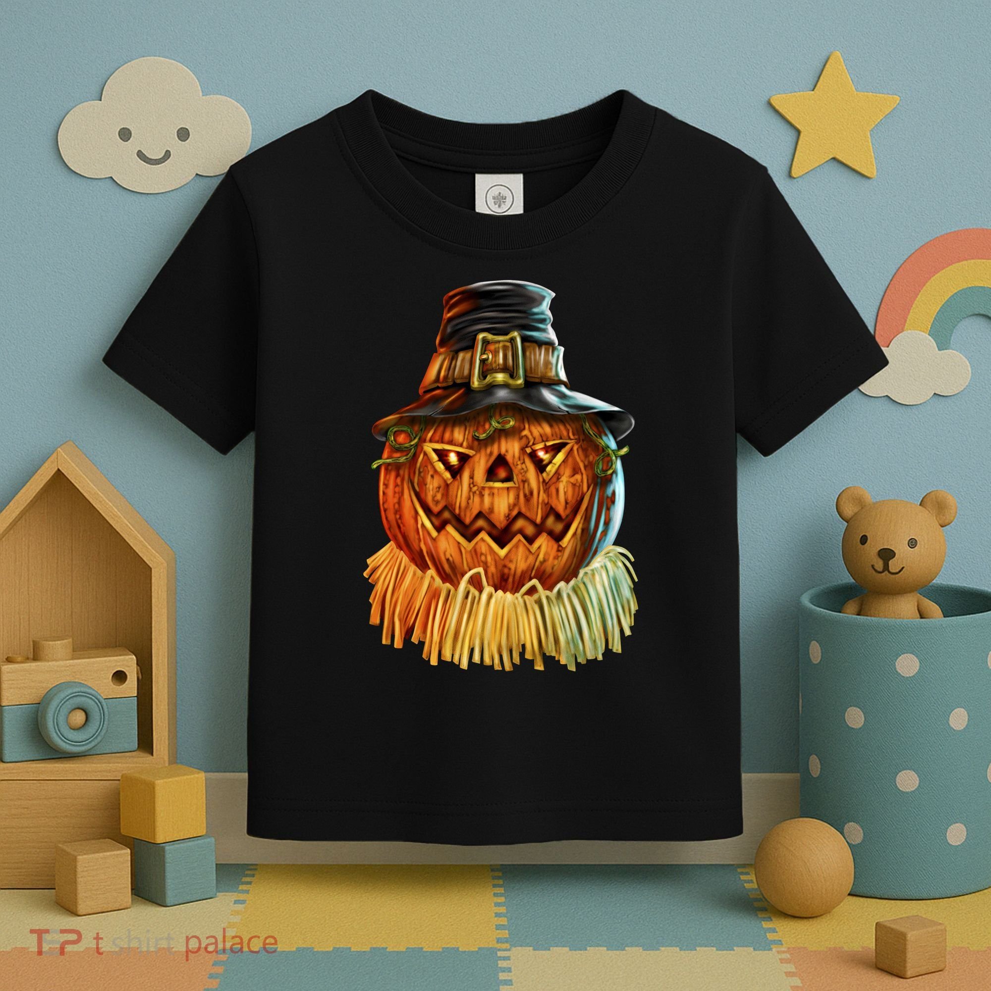 Scarecrow Pumpkin Halloween Toddler T-Shirt