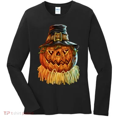 Scarecrow Pumpkin Halloween Women's Long Sleeve Shirt