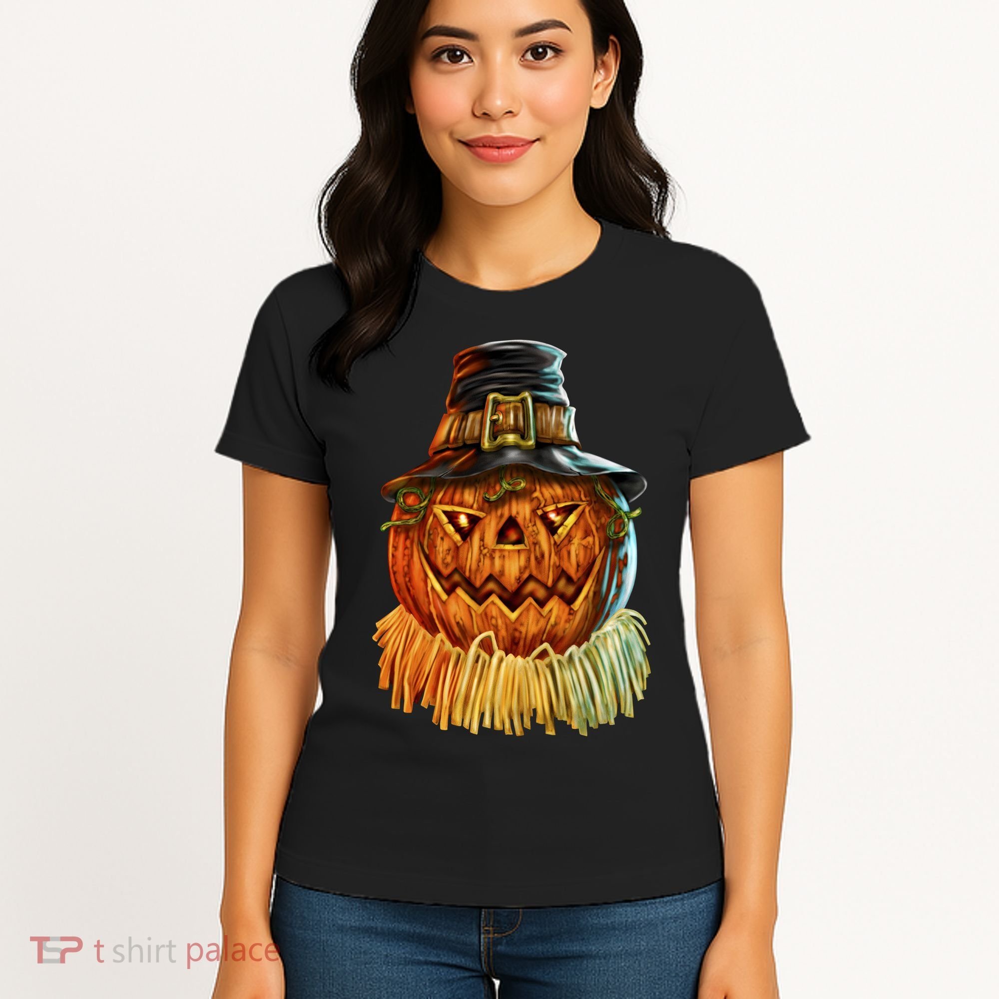 Scarecrow Pumpkin Halloween Women's T-Shirt