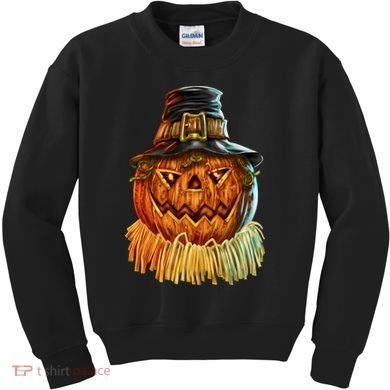 Scarecrow Pumpkin Halloween Kids Sweatshirt