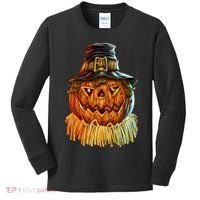 Scarecrow Pumpkin Halloween Kids Long Sleeve Shirt thumb 0