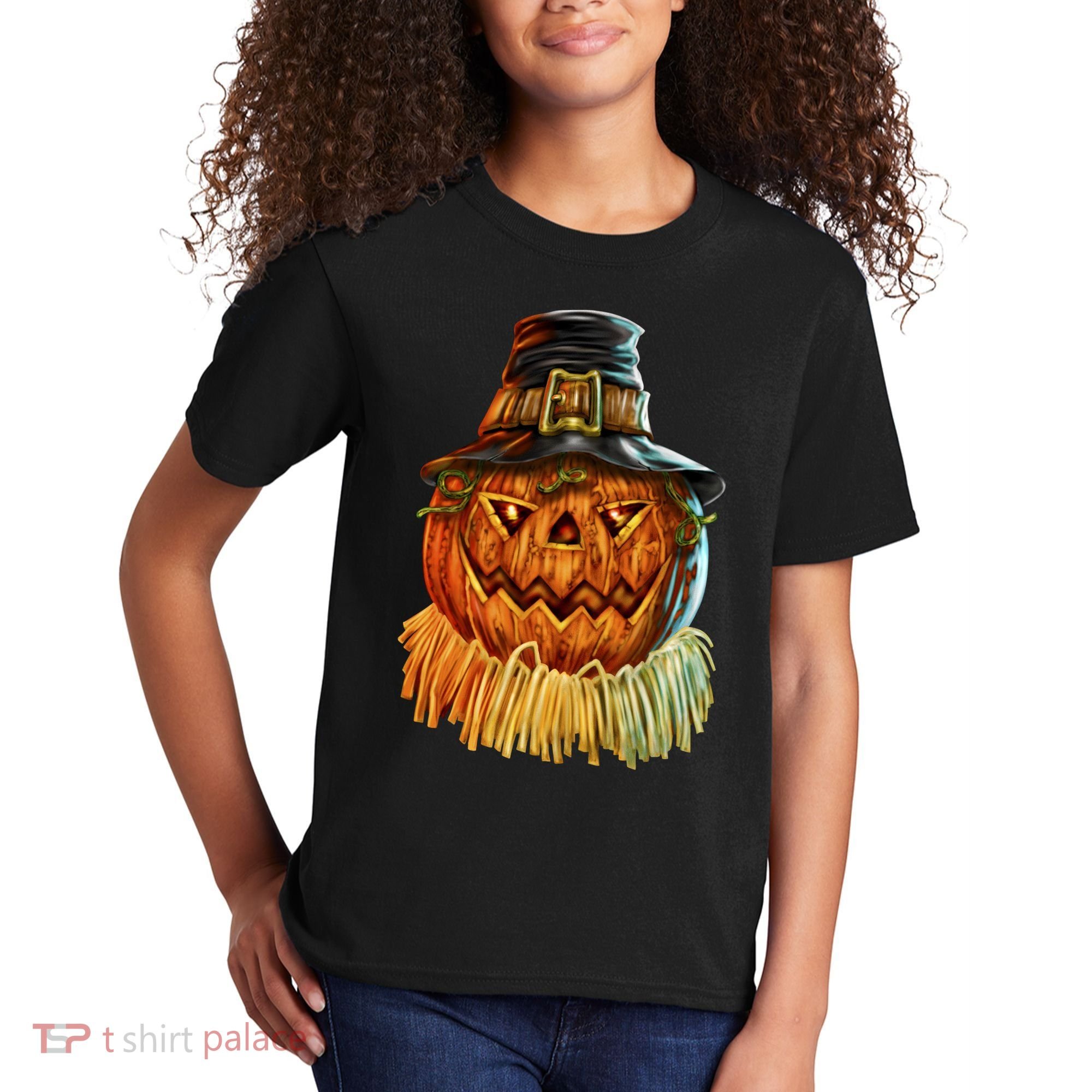 Scarecrow Pumpkin Halloween Kids T-Shirt