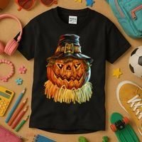 Scarecrow Pumpkin Halloween Kids T-Shirt thumb 3