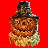 Scarecrow Pumpkin Halloween Santa Hat thumb 1