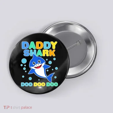 Scary Daddy Shark Doo Doo Doo Halloween Button