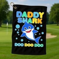 Scary Daddy Shark Doo Doo Doo Halloween Golf Towel thumb 1
