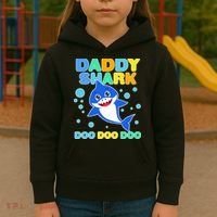 Scary Daddy Shark Doo Doo Doo Halloween Kids Hoodie thumb 3