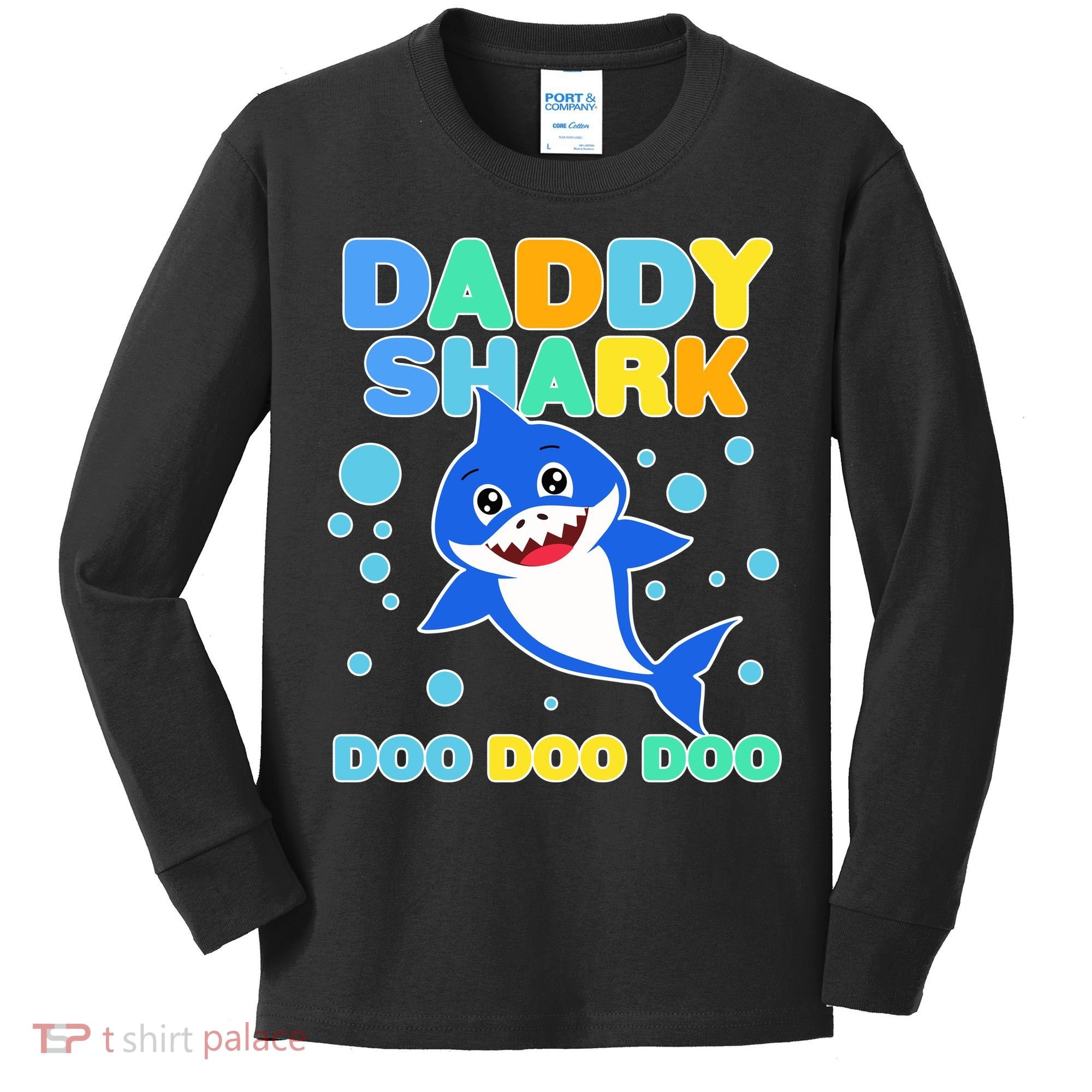 Scary Daddy Shark Doo Doo Doo Halloween Kids Long Sleeve Shirt