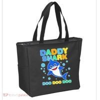 Scary Daddy Shark Doo Doo Doo Halloween Tote Bag thumb 2
