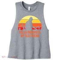 Scary Hello Darkness My Old Friend Women's Racerback Cropped Tank thumb 0