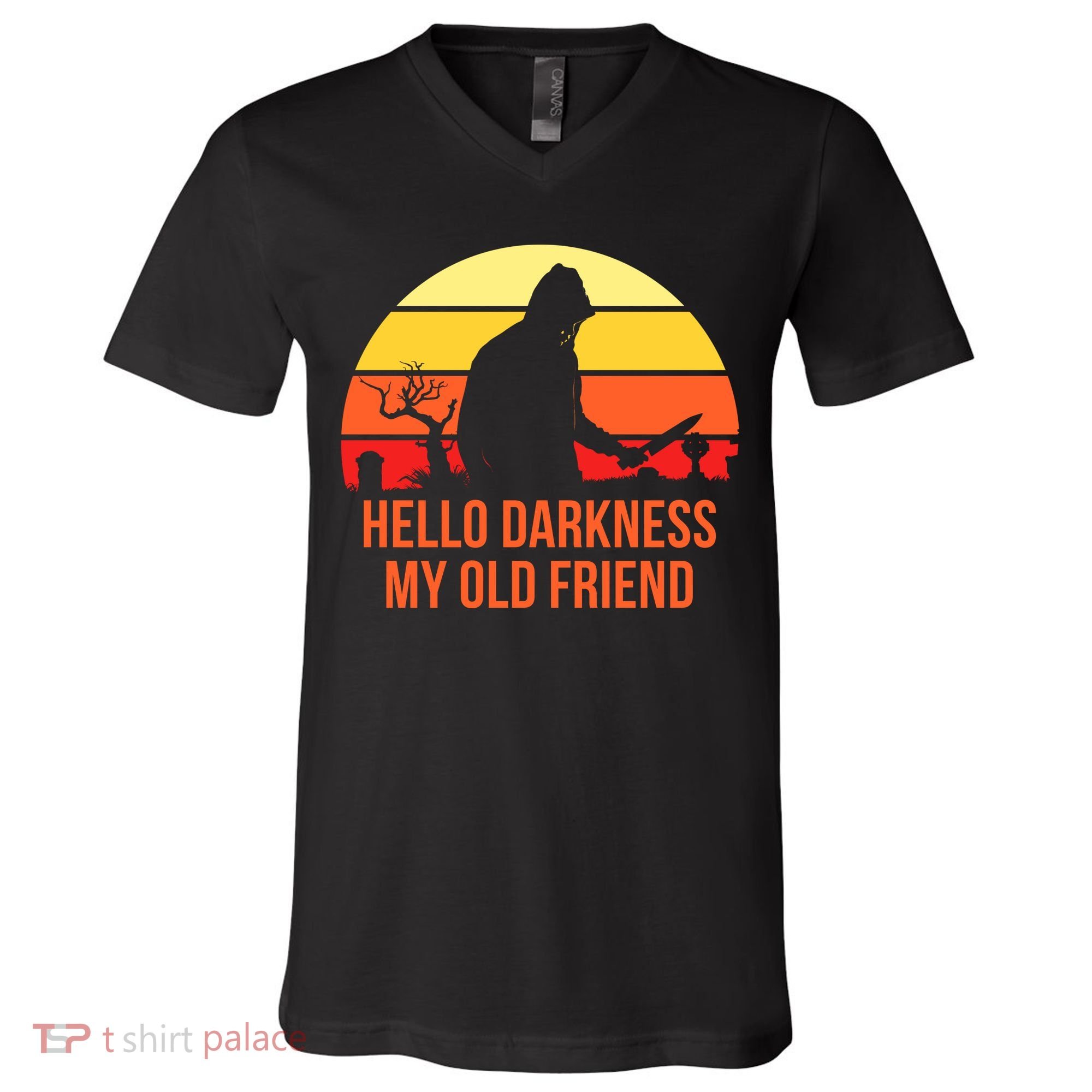 Scary Hello Darkness My Old Friend V-Neck T-Shirt