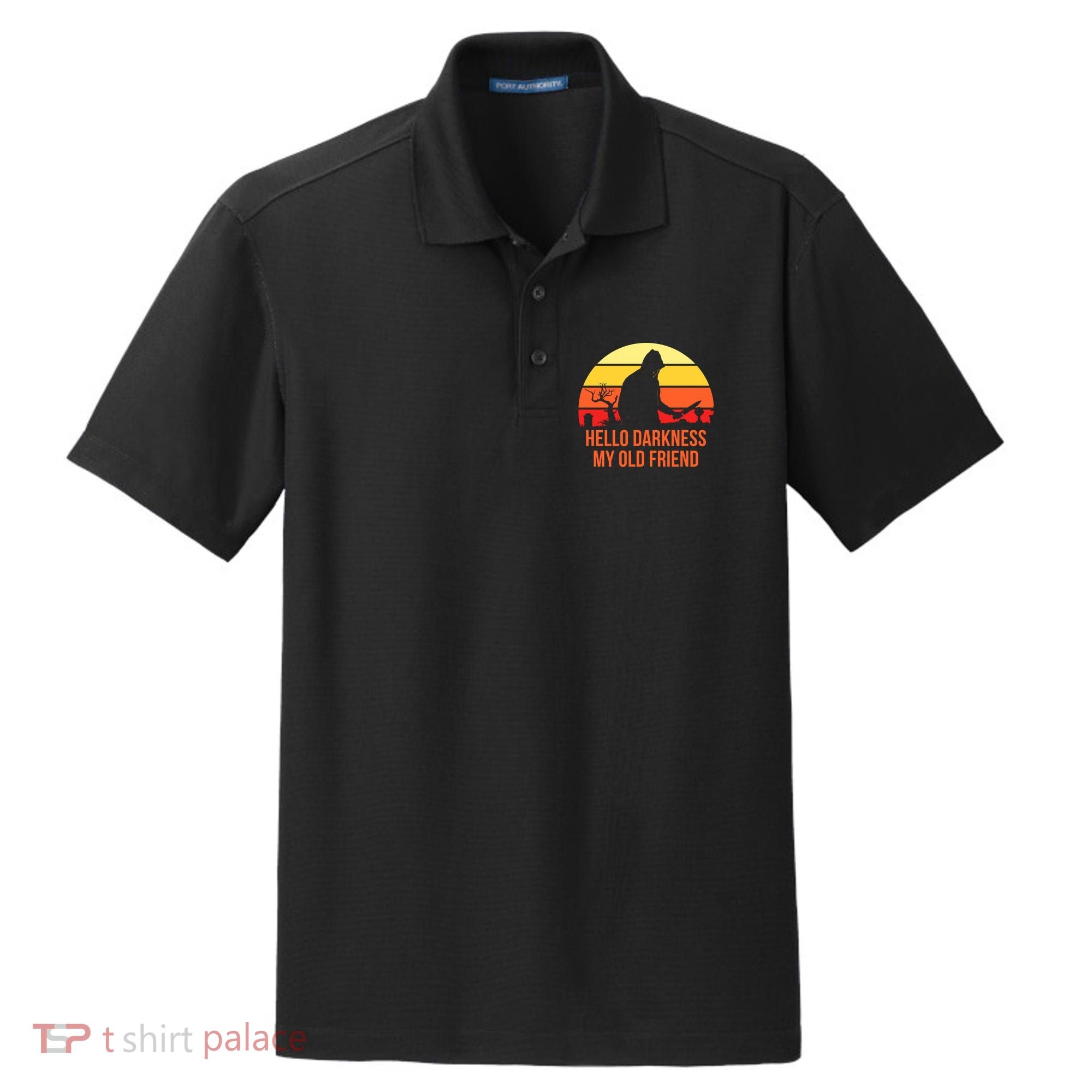 Scary Hello Darkness My Old Friend Dry Zone Grid Polo