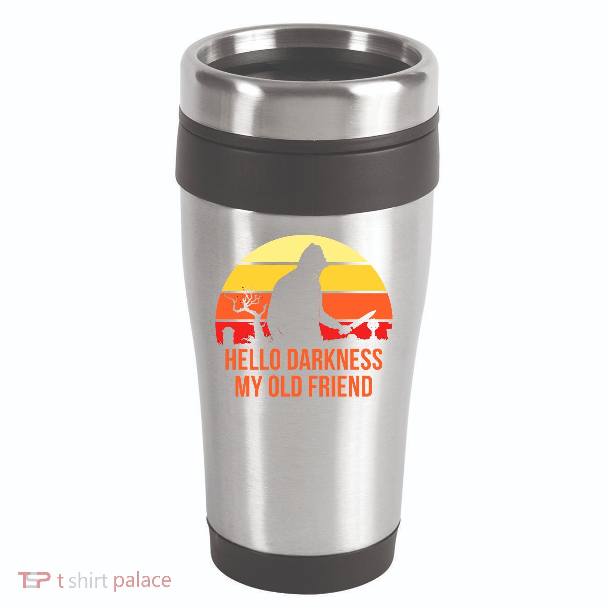 Scary Hello Darkness My Old Friend 16oz Travel Tumbler