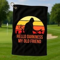 Scary Hello Darkness My Old Friend Golf Towel thumb 1